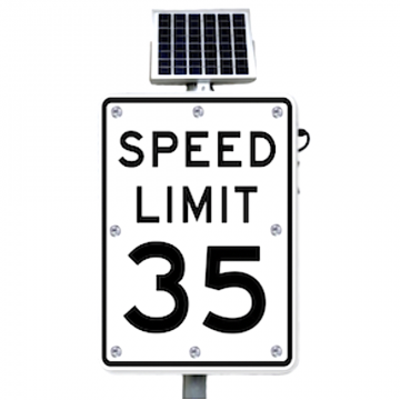 35mph Flashing Speed Limit Sign